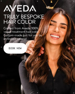 Bespoke brunette hair color and professional styling at Fusion Salon, an Aveda Lifestyle salon in Jacksonville, Florida.