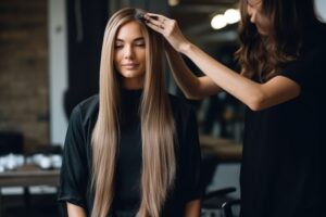 Tape-in hair extensions at Fusion Salon Jacksonville