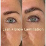 Professional lash lift and eyebrow lamination service results.
